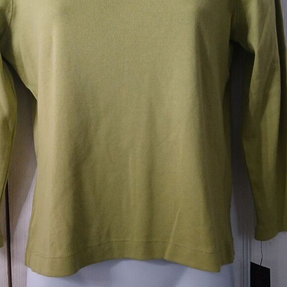 Rafaella Pistachio ribbed 3/4th length sleeves  Sz SP NWT - Picture 2 of 7